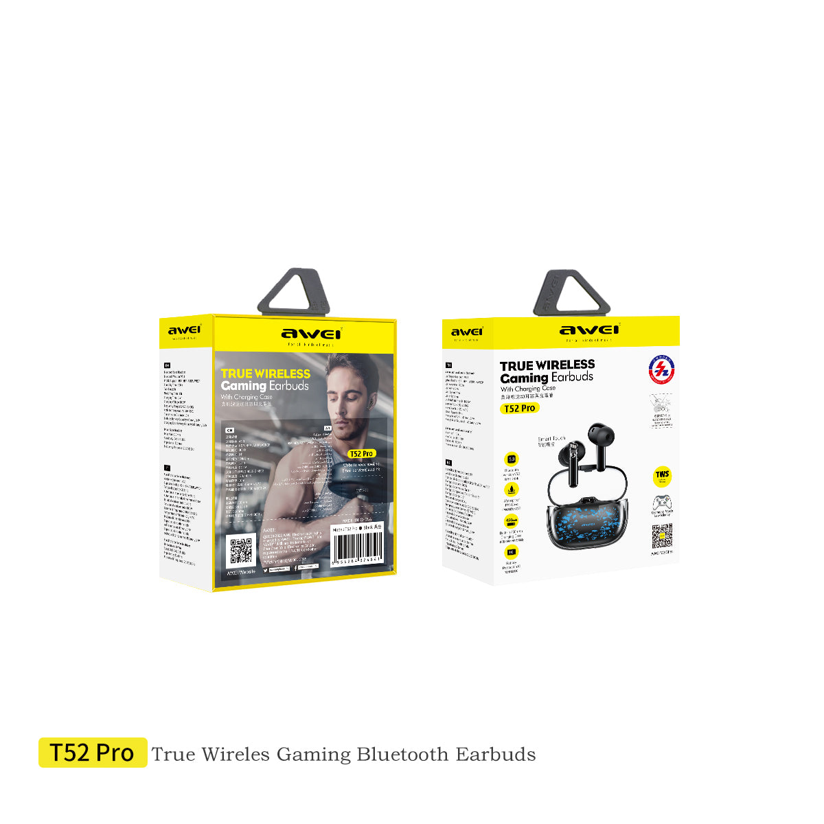 Auriculares inalámbricos Awei T52pro con Bluetooth 5.3 y luz de respiración colorida