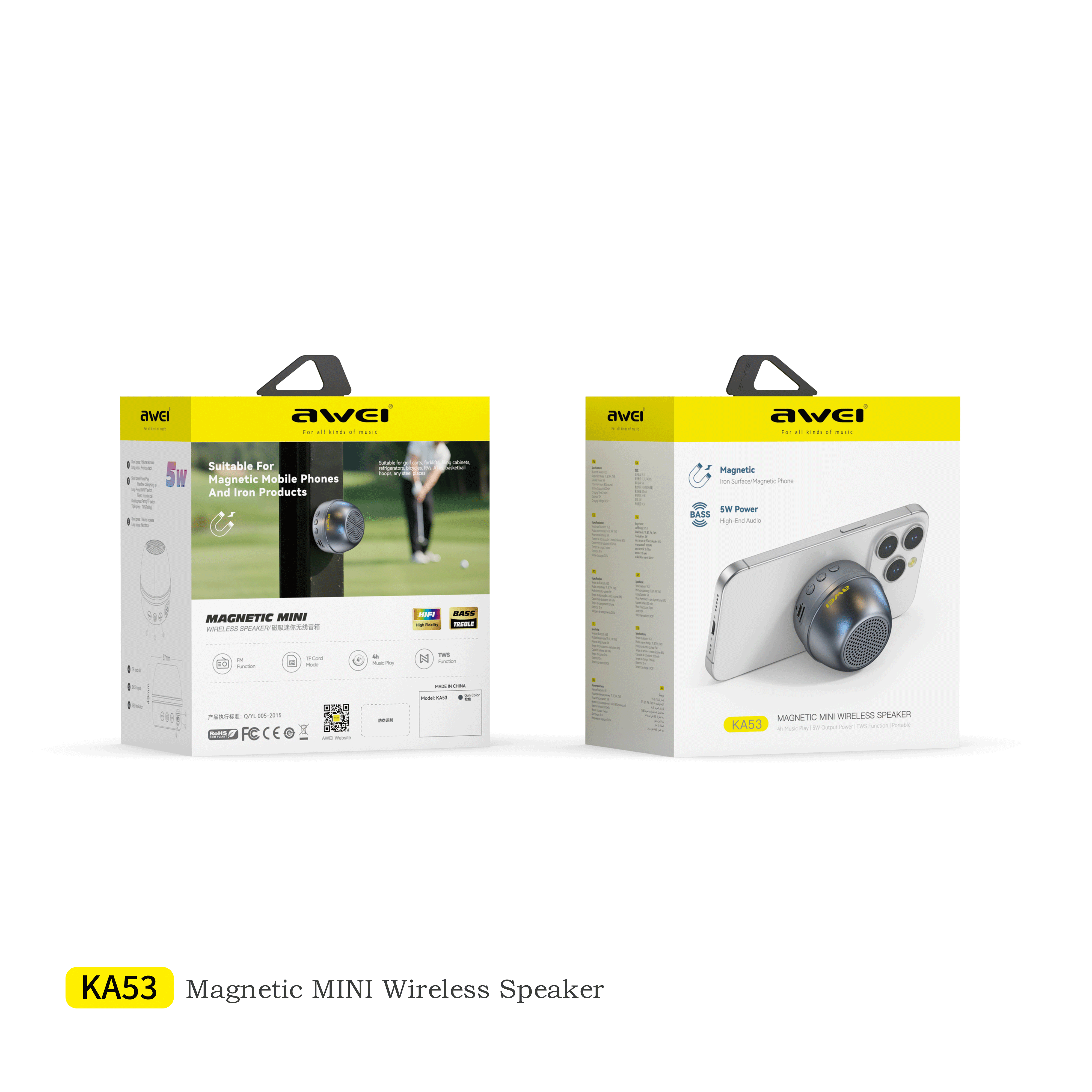 Awei KA53 Magnetic Mini Suctions Bluetooth Speaker