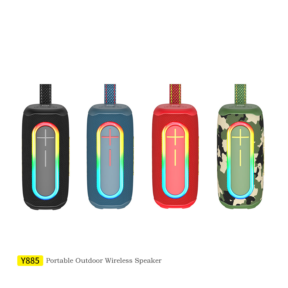 Altavoz Bluetooth Awei Y885 con barra de sonido LED intermitente, subwoofer portátil para interiores y exteriores