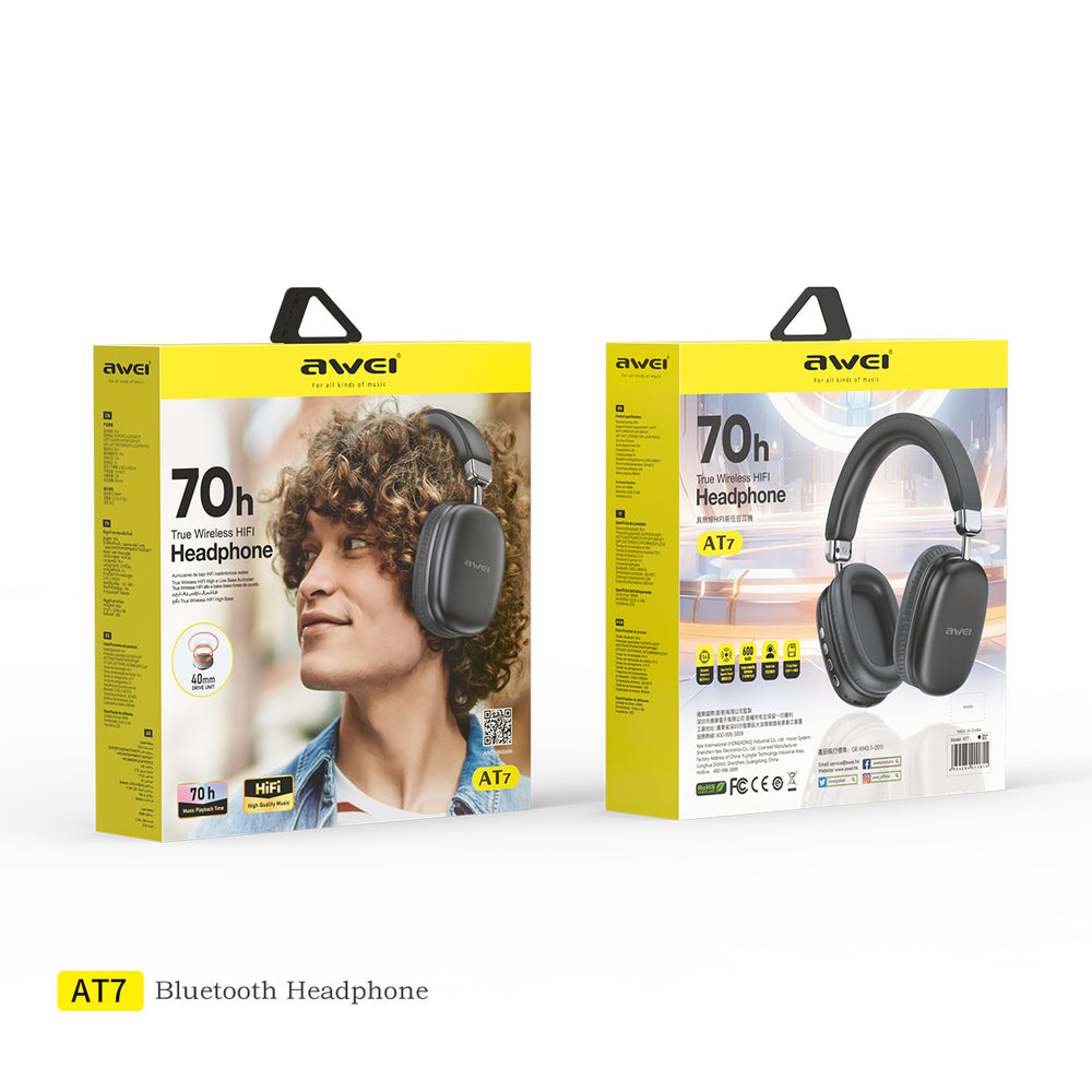 Auriculares estéreo de alta fidelidad Bluetooth AWEI AT7