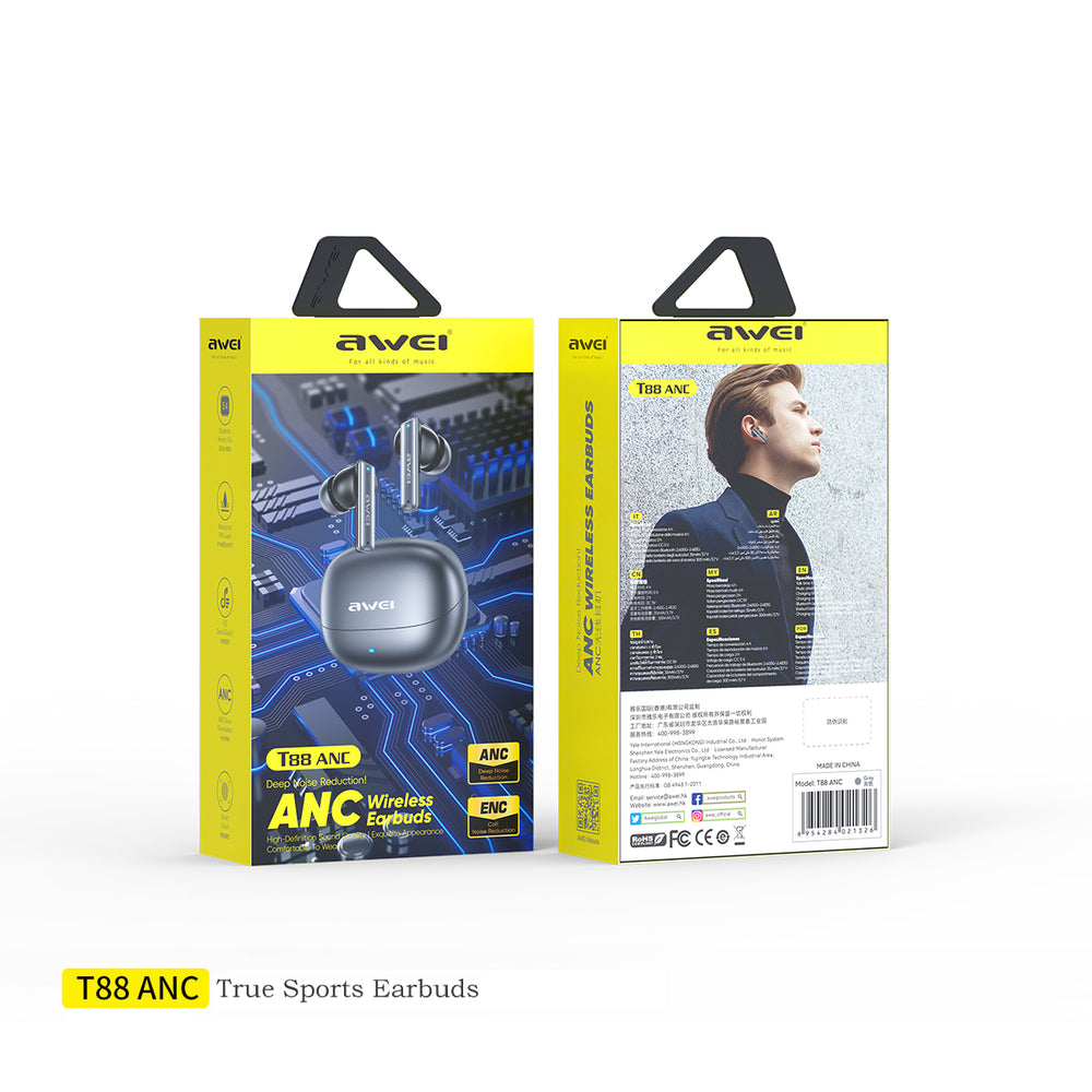 Auriculares inalámbricos AWEI T88 ANC Auriculares TWS