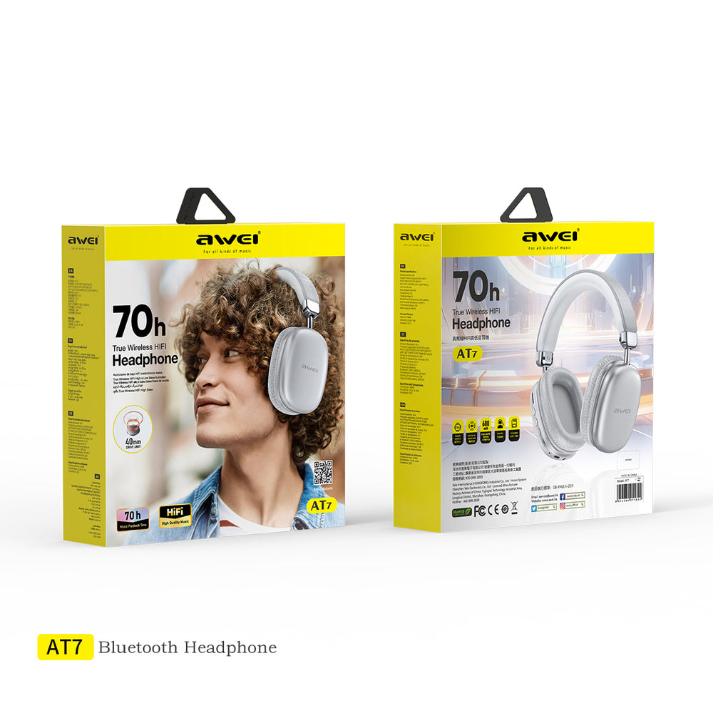Auriculares estéreo de alta fidelidad Bluetooth AWEI AT7