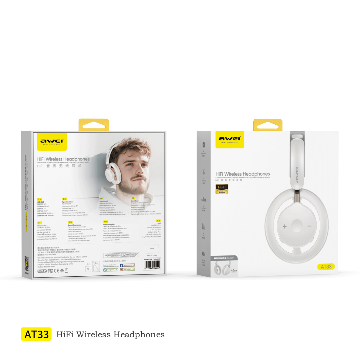 Awei AT33 Headset (Over-ear,Ergonomic,Comfortable )