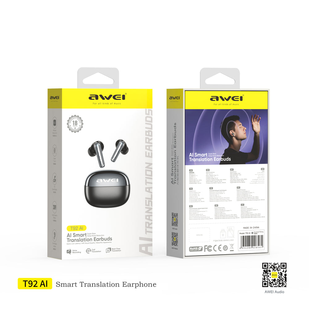 Auriculares de audio AWEI T92 ANC Pro Sound