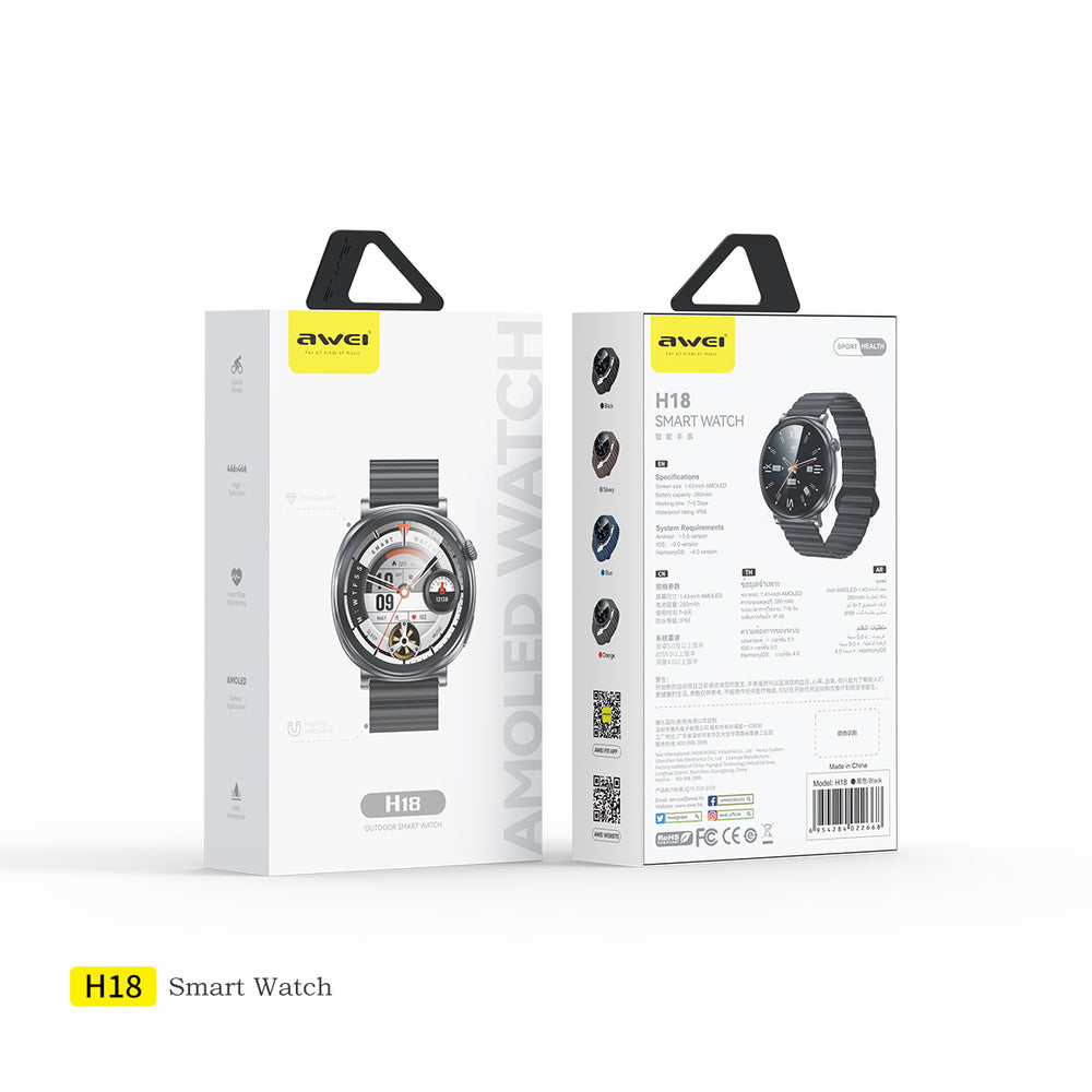 Smartwatch AWEI Watch Series 18 con pantalla AMOLED
