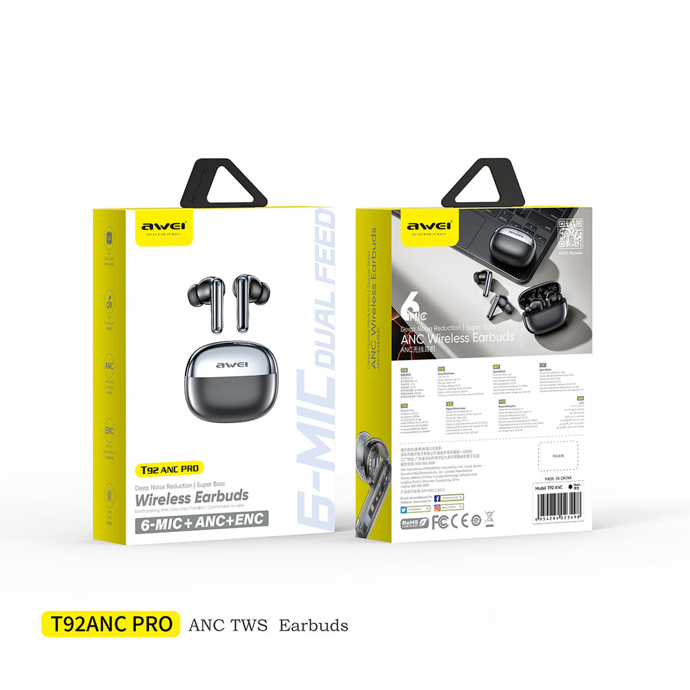 Auriculares de audio AWEI T92 ANC Pro Sound