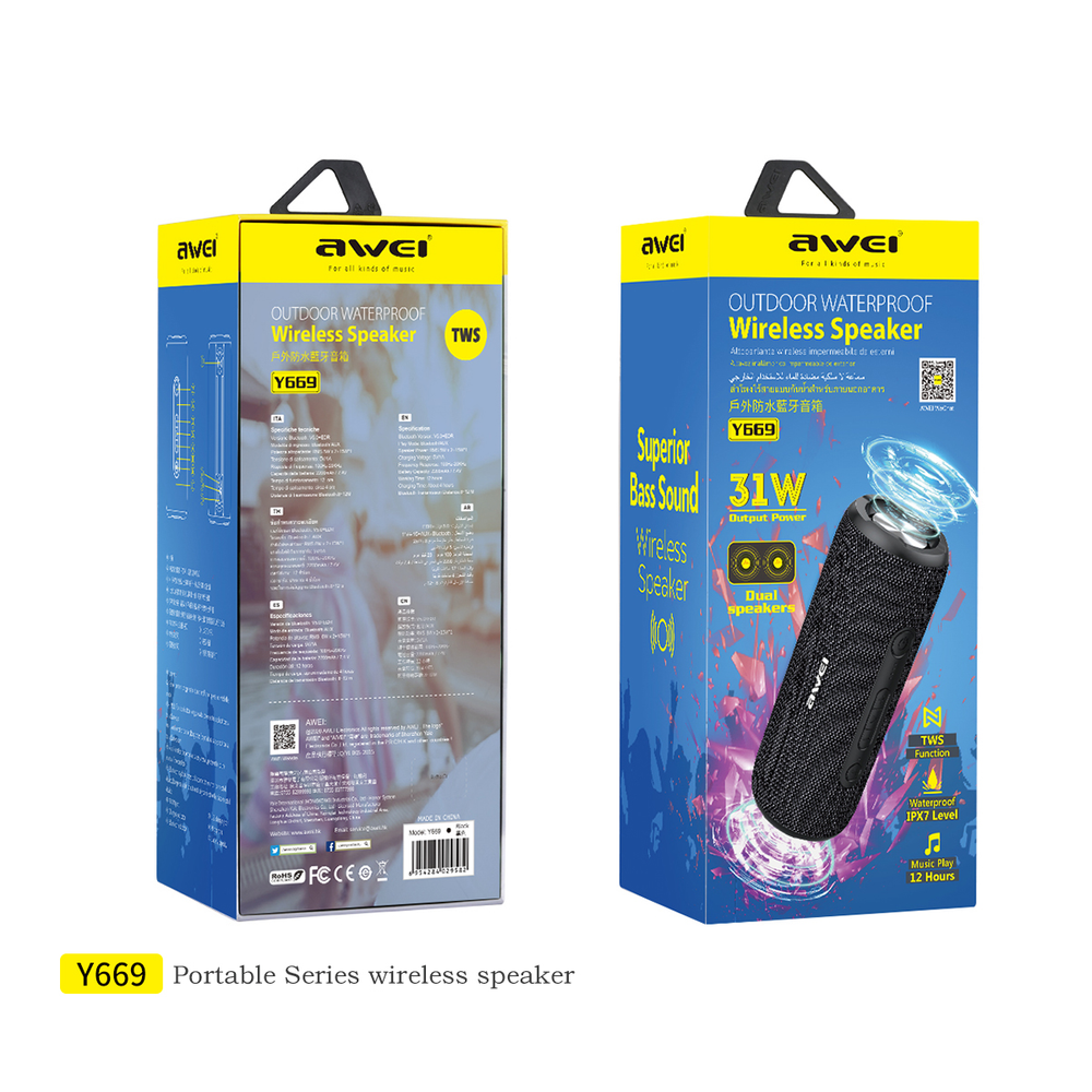 Altavoz Bluetooth impermeable Awei Y669